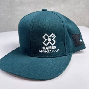 X Games Minneapolis Snapback Hat Green Richardson Style 510 Minnesota Logo